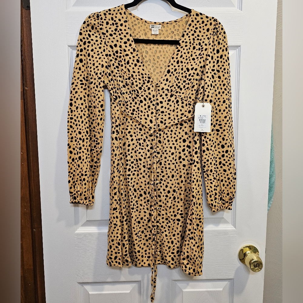 Billabong Cheetah Print Days On End Sundress Size Small